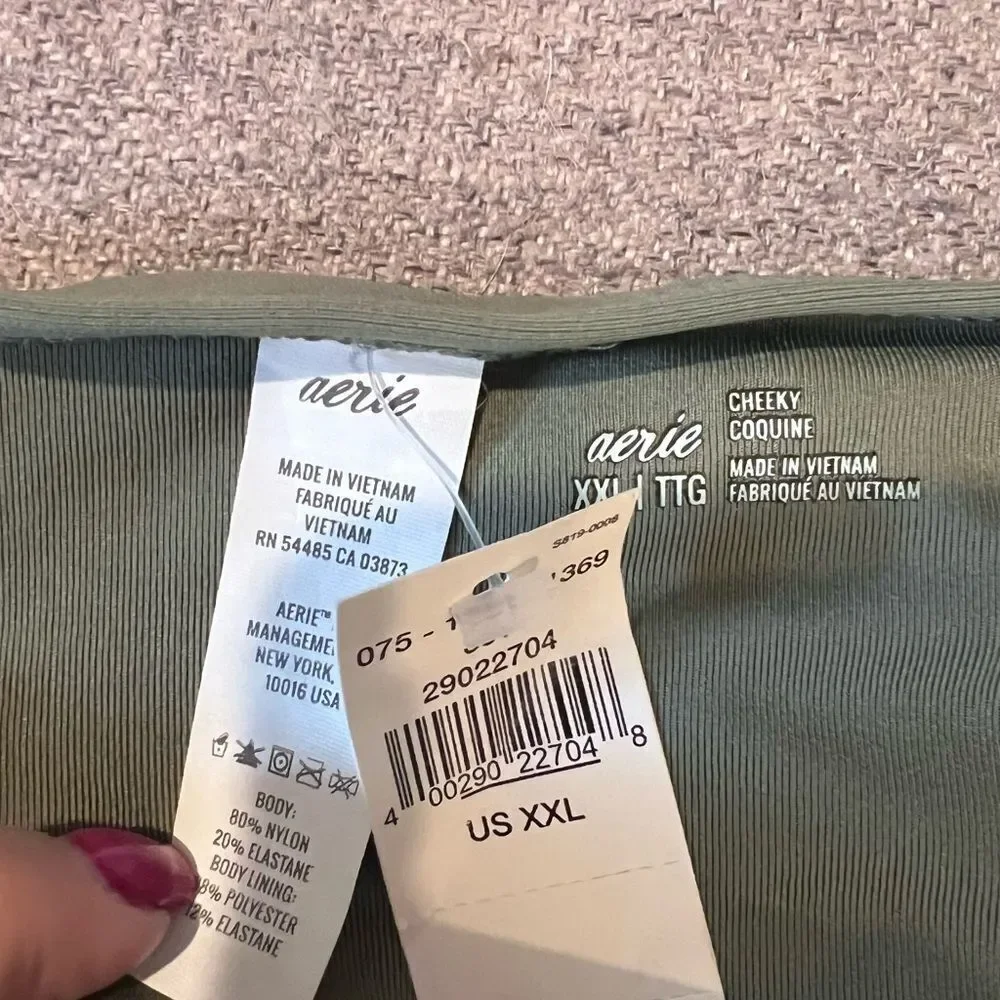 NWT‎ Aerie Bikini Bottom Cheeky Olive Green XXL womens - Picture 3 of 4